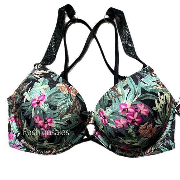 Victorias Secret Swim Bombshell Shine Strap Add-2-Cups Push Up Bikini Top 32D - Picture 4 of 5